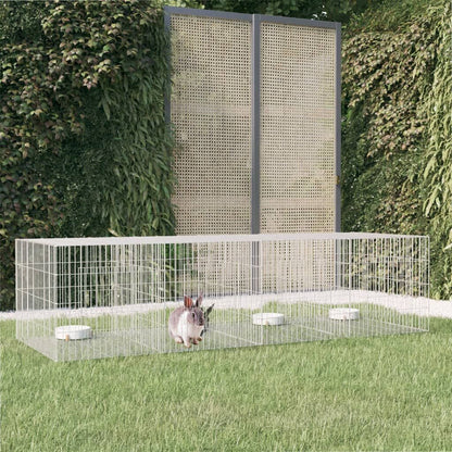 Vidaxl Jaula Para Conejos 4 Paneles Hierro Galvanizado 217x79x54 Cm_1