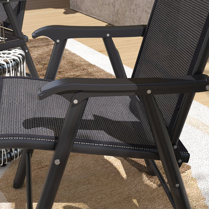 Outsunny Conjunto De 2 Sillas De Camping Plegables Con Reposabrazos Para Jardín_3