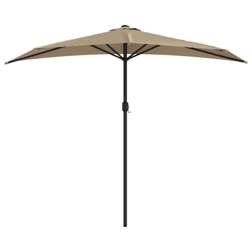 Vidaxl Sombrilla De Balcón Semicircular Palo Aluminio Taupe 270x144cm_0