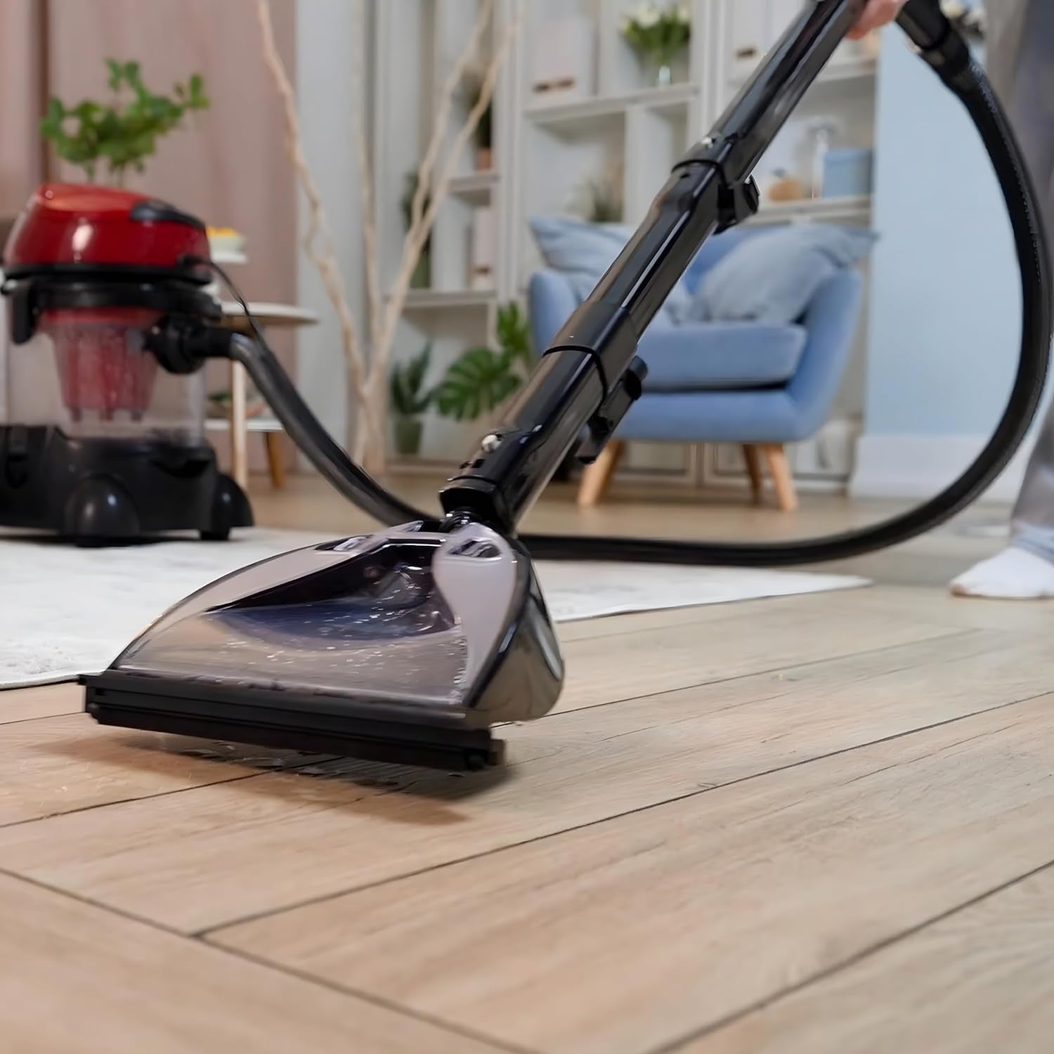 Lava-aspiradora Limpiador De Tapicería Coche, Limpiador Manchas Mascotas, Moquetas, Aspirador, Briebe, Vira, Negro/rojo