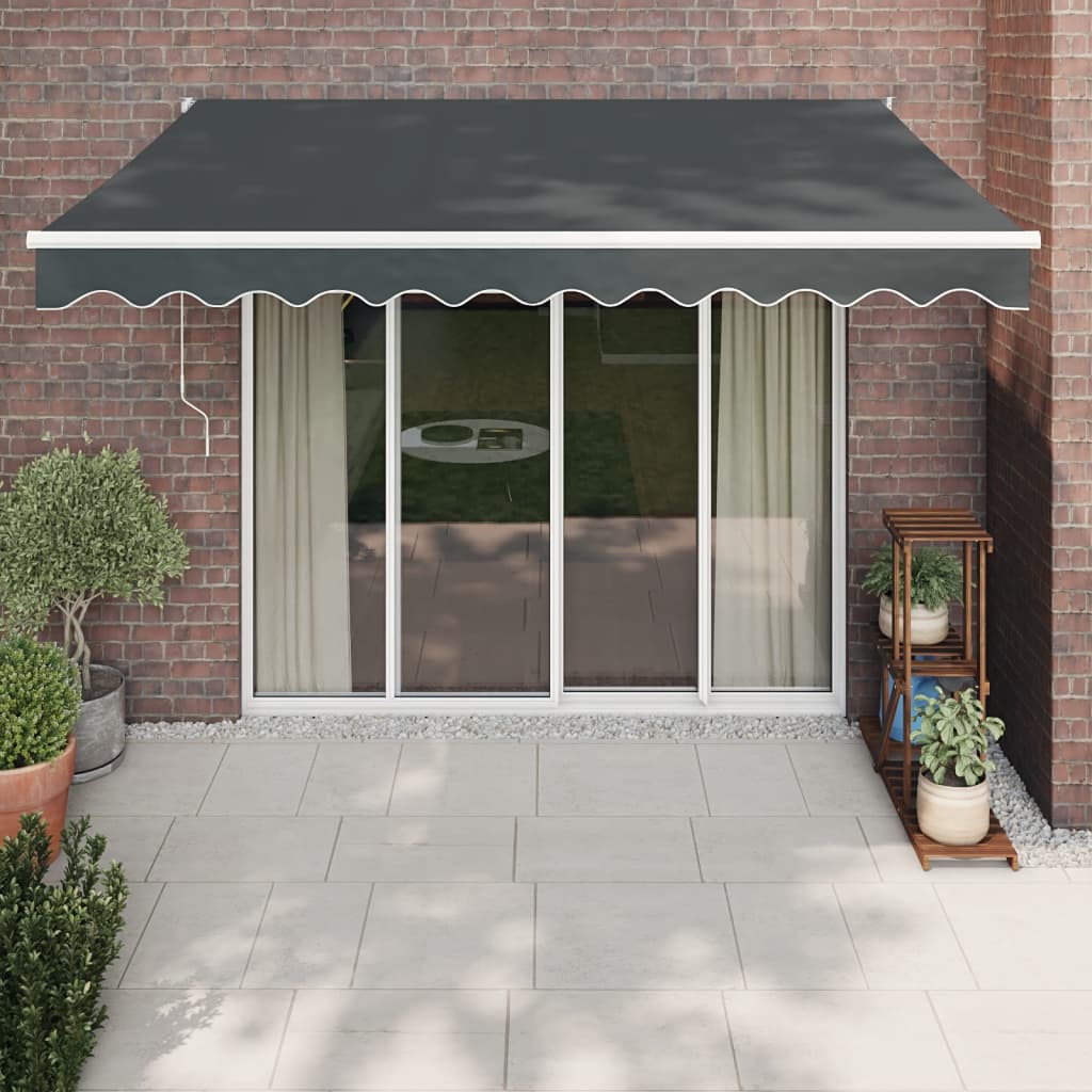Toldo Retráctil Aluminio Y Tela Gris Antracita 3x2,5 M_1
