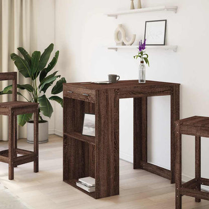 Mesa Alta De Bar Madera Ingeniería Marrón Roble 102x70x103,5 Cm_1