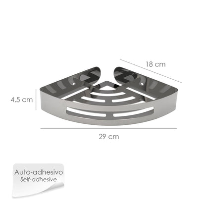 Cestillo Rincon Baño Autoadhesivo, Color Inox Con Efecto Espejo, Autoadhesivo Resistente O Con Tornillos