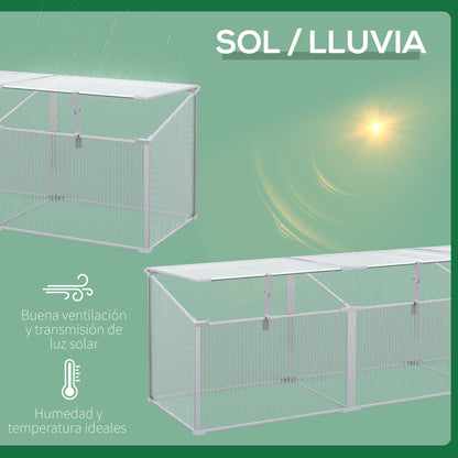 Outsunny Invernadero De Jardín Policarbonato Aluminio 180x51x51 Cm Transparente_5