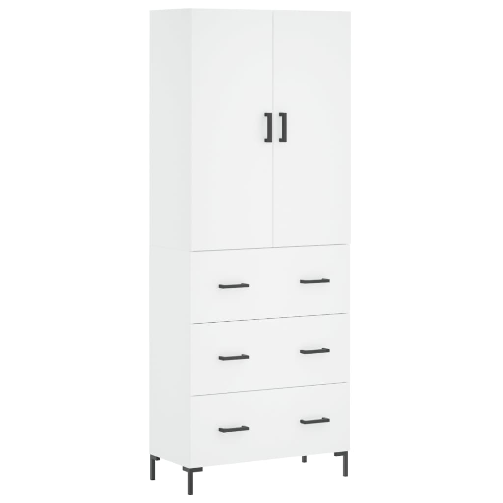 Aparador Alto Madera Contrachapada Blanco 69,5x34x180 Cm_1