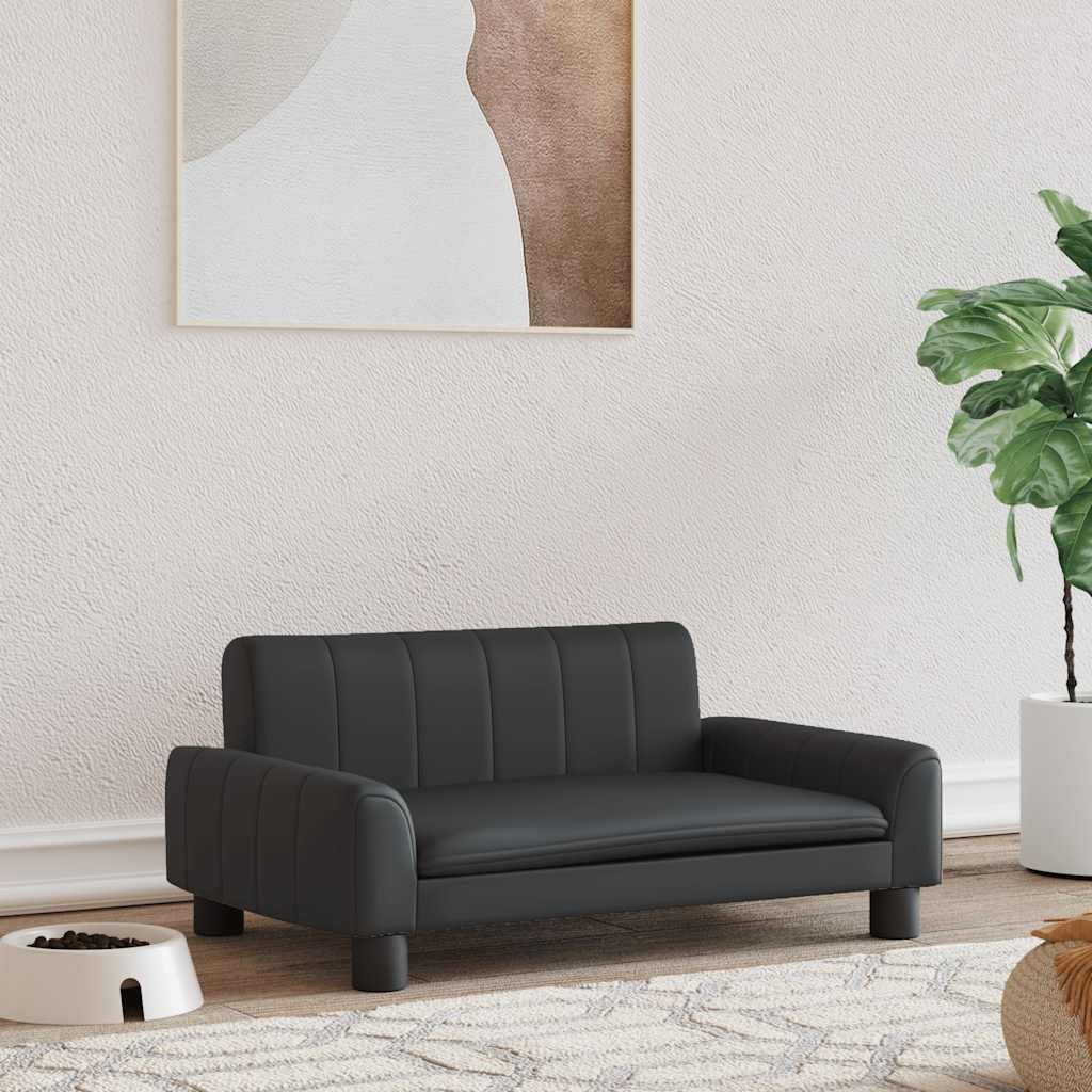 Vidaxl Cama Para Perros De Cuero Sintético Negra 70x45x30 Cm_1