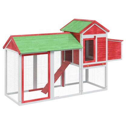 Vidaxl Gallinero Madera Maciza De Pino Rojo 193x65x117 Cm_0