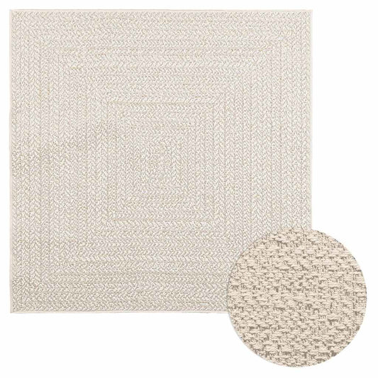 Vidaxl Alfombra Zizur Apariencia Yute Interior Exterior Crema_0