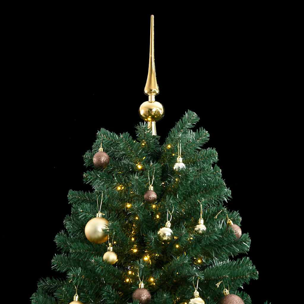 Vidaxl Árbol De Navidad Artificial Con Bisagras 300 Led Y Bolas 180 Cm_1