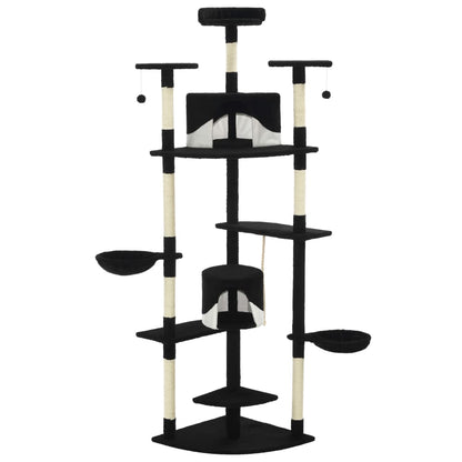 Vidaxl Rascador Para Gatos Con Poste De Sisal Negro Y Blanco 203 Cm_0