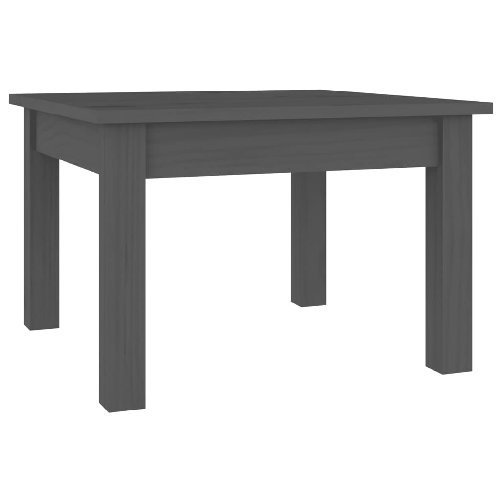Mesa De Centro De Madera Maciza De Pino Gris 45x45x30 Cm_0