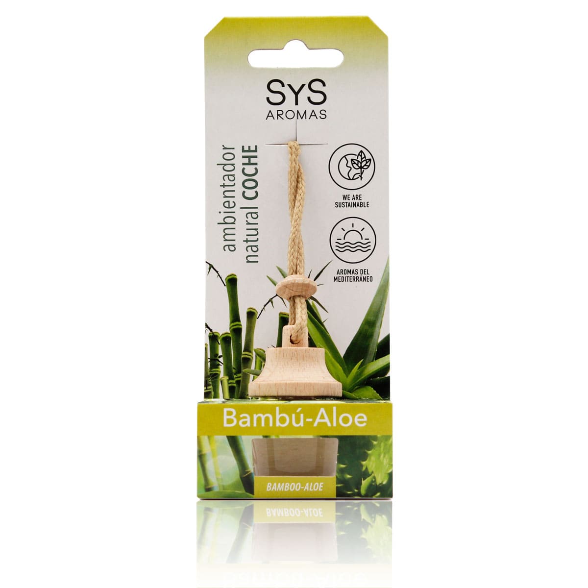Ambientador Coche Aloe Vera-Bambú SYS Aromas Style 7 ml | Aroma Agreste y Herbal | Fresco y Equilibrado_0