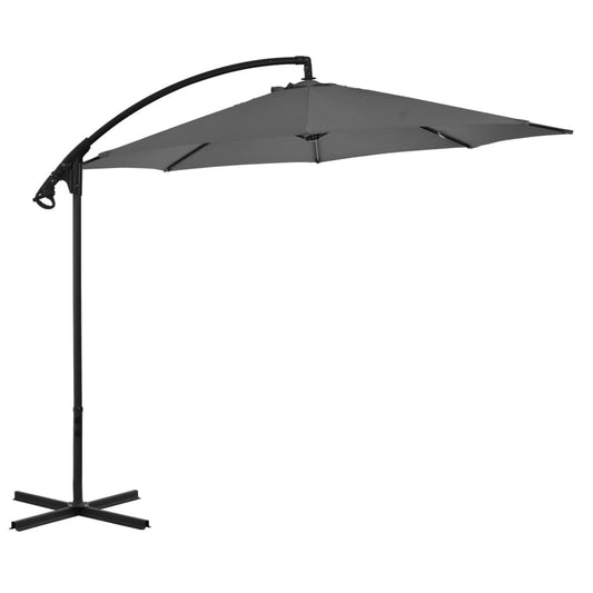 Vidaxl Sombrilla Voladiza Con Poste De Acero Gris Antracita 300 Cm_0