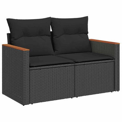Set De Sofás De Jardín 7 Pzas Con Cojines Ratán Sintético Negro / Vetonek_4