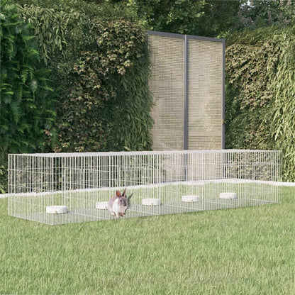 Vidaxl Jaula Para Conejos 5 Paneles Hierro Galvanizado 273x79x54 Cm_1