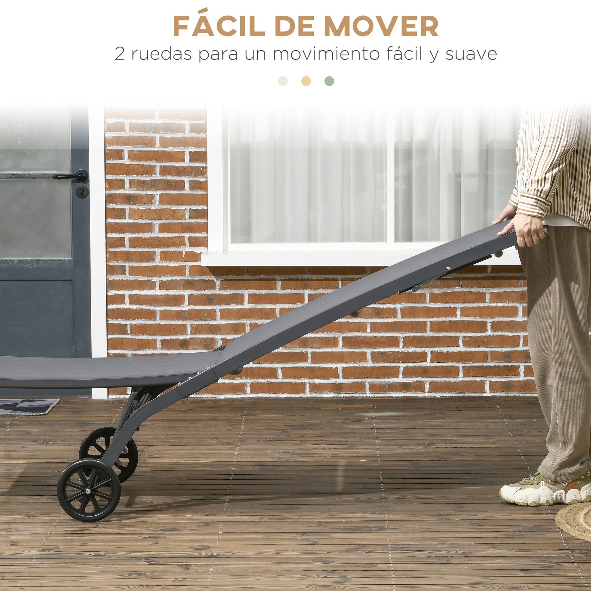 Outsunny Juego De 2 Tumbonas Reclinables De Jardín 165x66x102 Cm Gris Oscuro_5