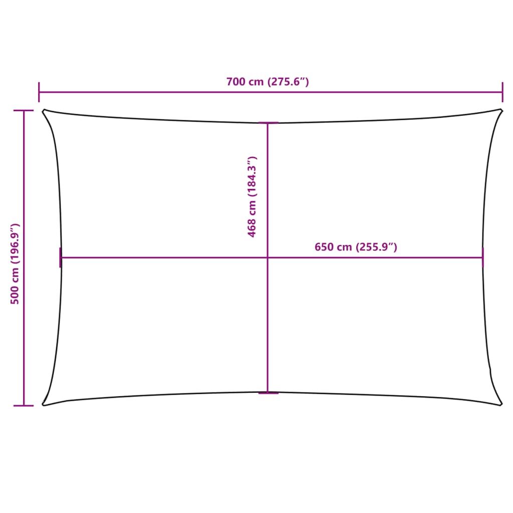 Vidaxl Toldo De Vela Rectangular Tela Oxford Blanco 5x7 M_2