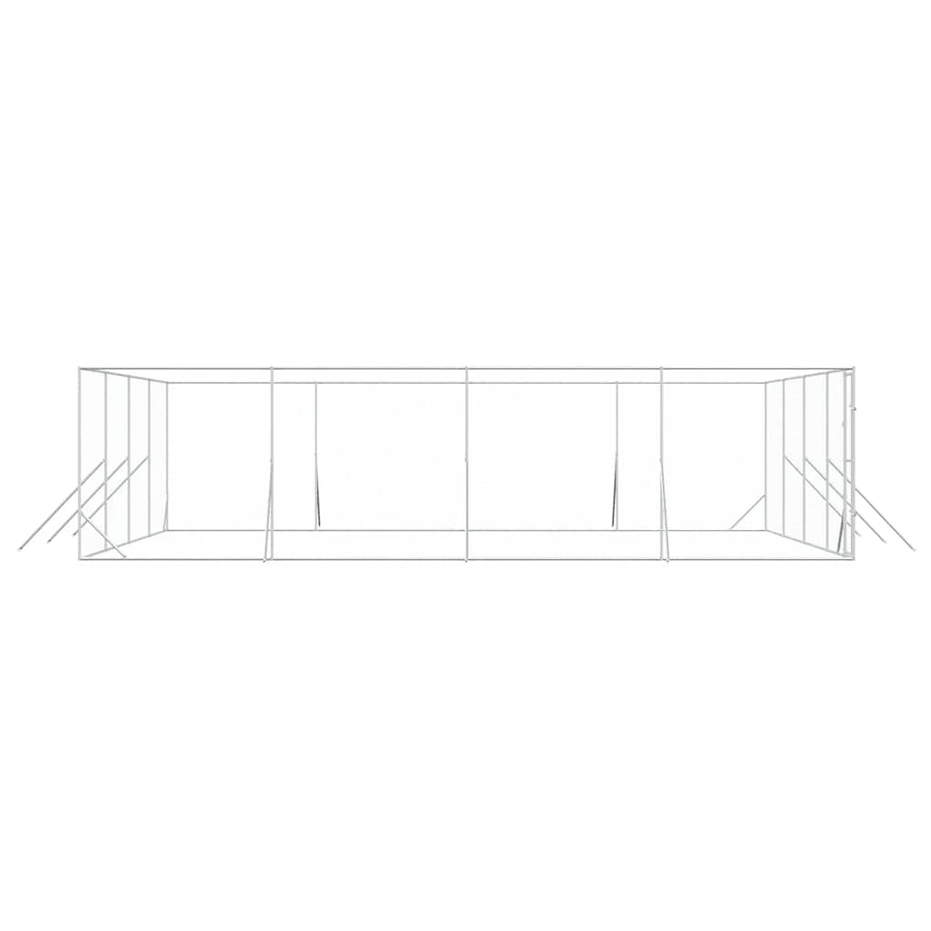Perrera De Exterior Acero Galvanizado Plateado 8x8x2 M_5