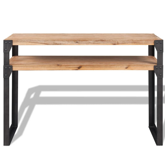 Mesa Consola De Madera Maciza Reciclada 120x40x85 Cm_0