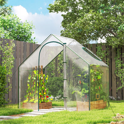 Outsunny Invernadero Pequeño Con Puerta Con Cremallera 180x100x168 Cm Verde_1