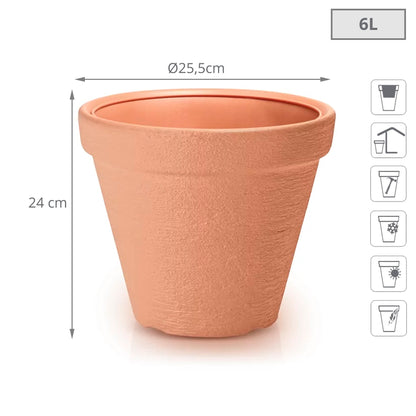 Maceta Classic 6l., Dimensiones (mm) 255x255x240, Color Ladrillo_1