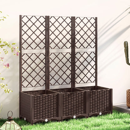Outsunny Jardinera Con Enrejado De Pp Con Drenaje Y Amplio Espacio 120x40x135 Cm_1