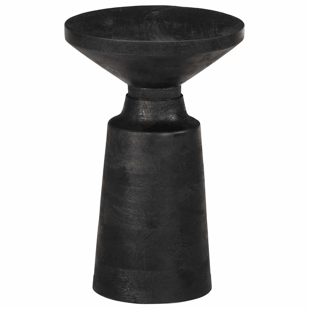 Mesa Auxiliar Madera Maciza De Mango Negra Ø33x50 Cm_1