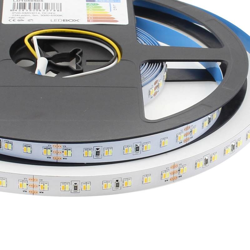 Tira Led Blanco Dual Smd3014, Dc24v, 5m (224 Led/m), 112w, Ip20, Blanco Dual_0