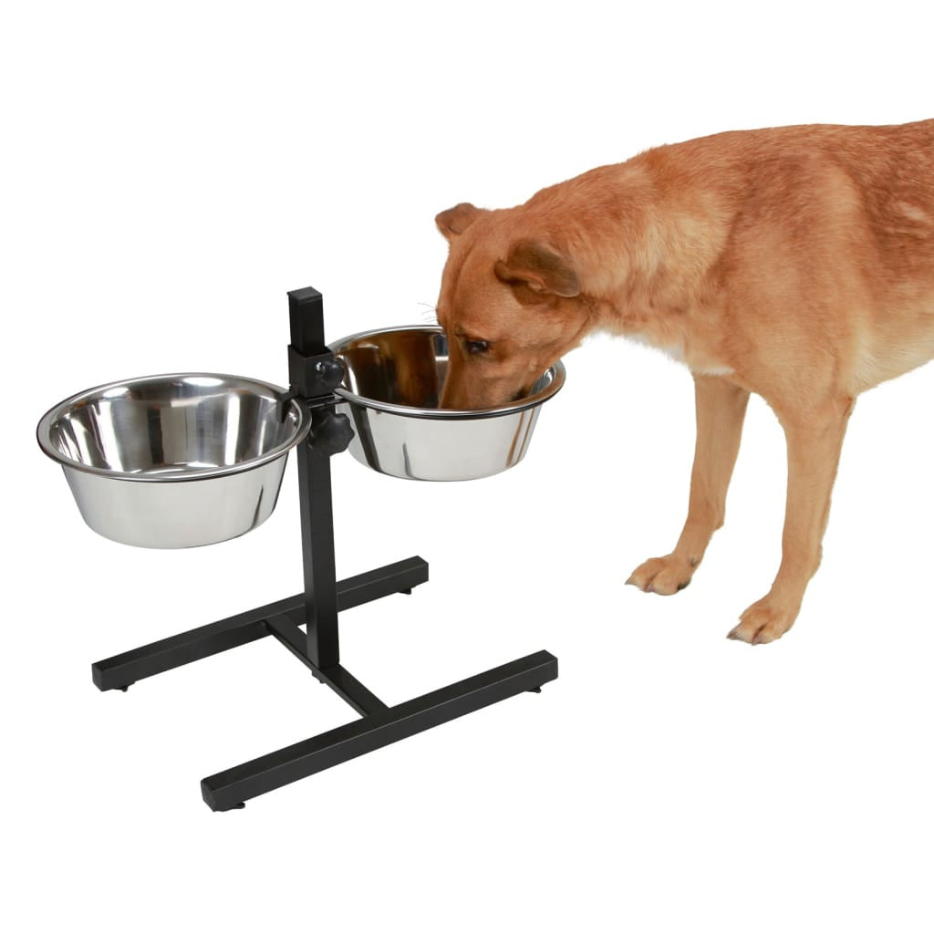 Kerbl Comedero Con Soporte Negro 2x2,8 L 43 Cm_4