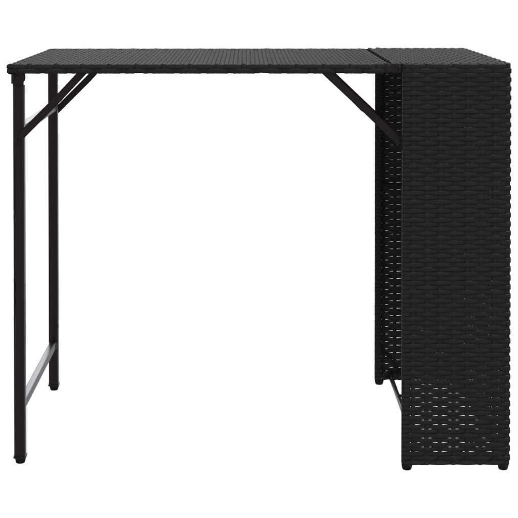 Juego De Comedor De Jardín Plegable 5 Piezas Ratán Pe Negro / Vetonek_3