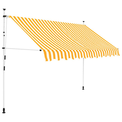 Toldo Manual Retráctil 250 Cm Naranja Y Blanco A Rayas_1