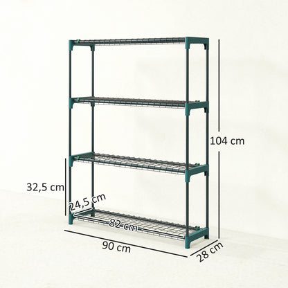 Suporte Para Plantas Outsunny Aço, Plástico Verde 90x28x104 Cm_2
