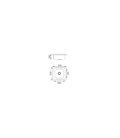 Fregadero De Un Seno Para Mueble Con Orificio Modelo Finlandia, 15 Cm(alto)51-34-36,5 Cm(a_3