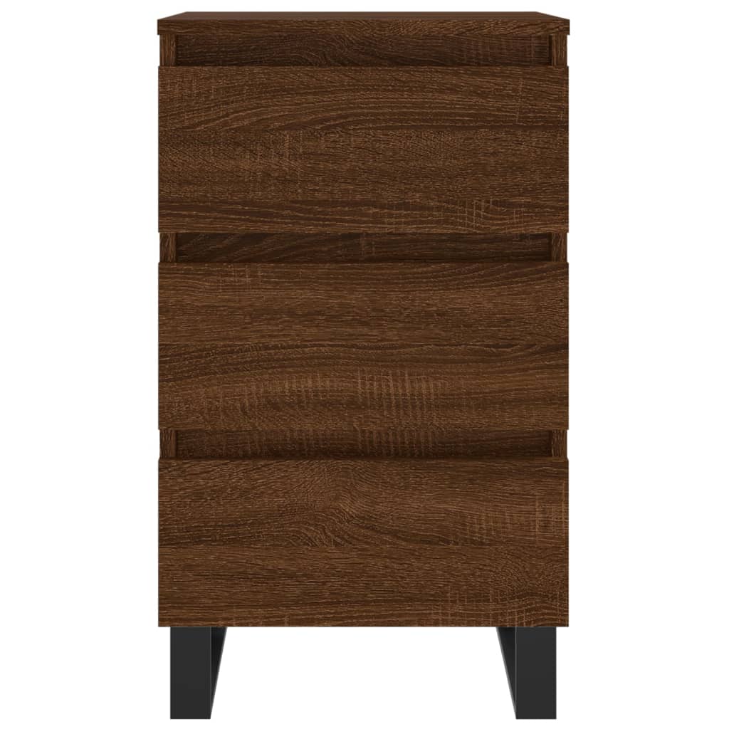 Mesitas Noche 2 Uds Madera Ingeniería Marrón Roble 40x35x69 Cm_3