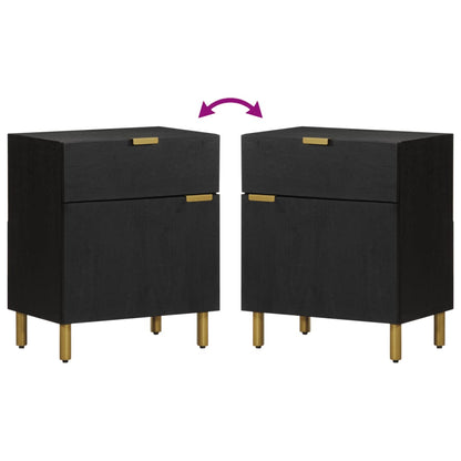 Mesita De Noche Madera De Ingeniería Negra 50x33x60 Cm_4