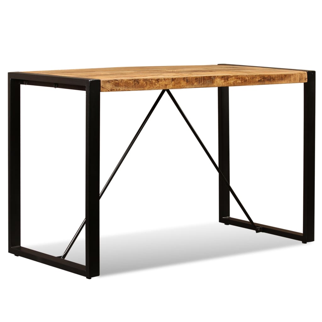 Mesa De Comedor De Madera Maciza De Mango Rugosa 120 Cm_2