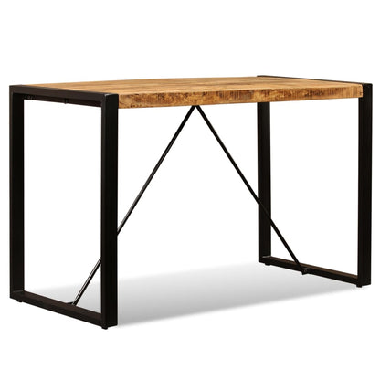 Mesa De Comedor De Madera Maciza De Mango Rugosa 120 Cm_2