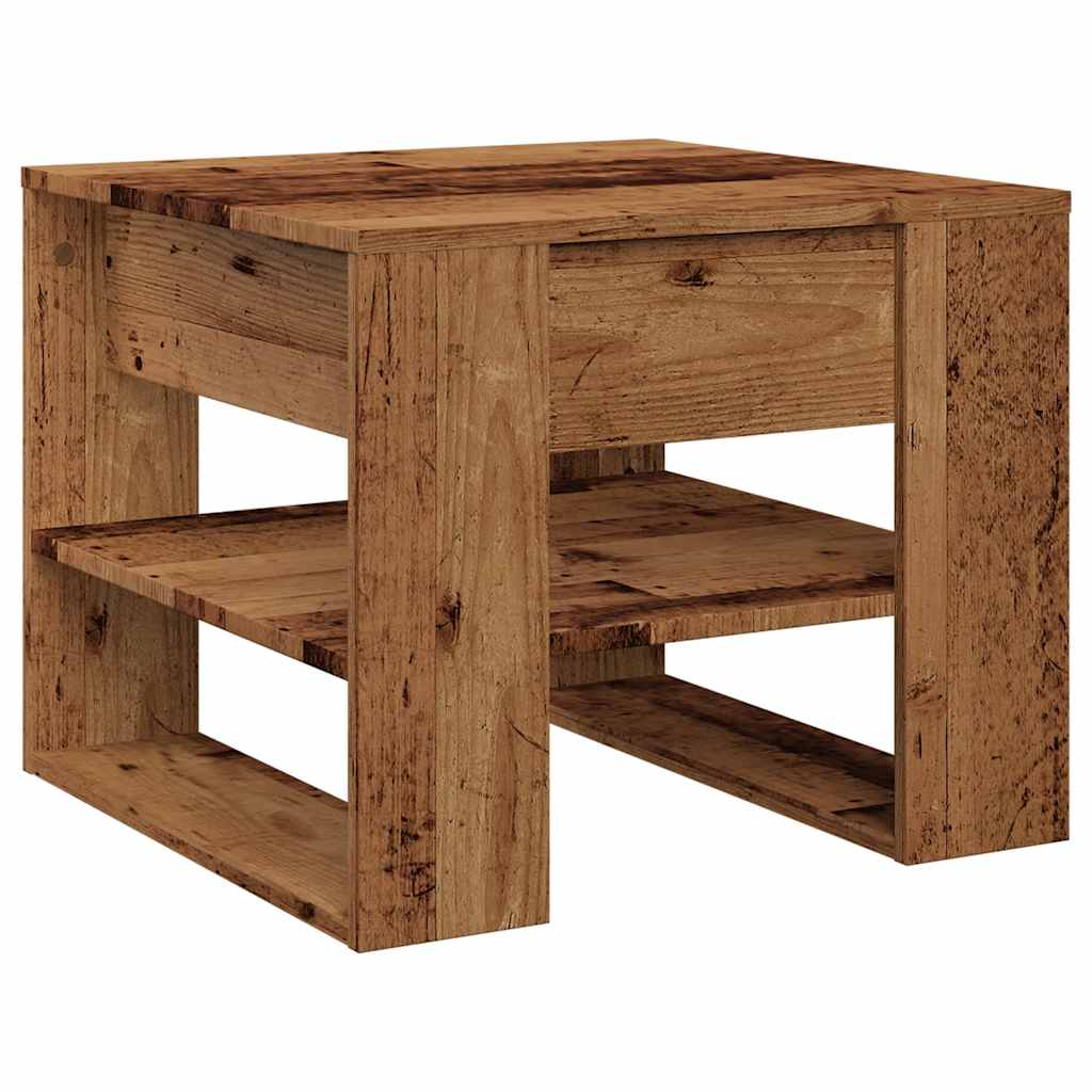 Mesa De Centro Madera De Ingeniería Madera Antigua 55,5x55x45cm_0