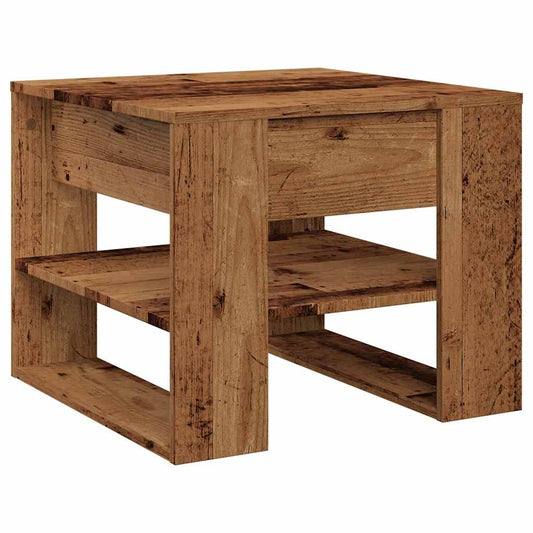 Mesa De Centro Madera De Ingeniería Madera Antigua 55,5x55x45cm_0