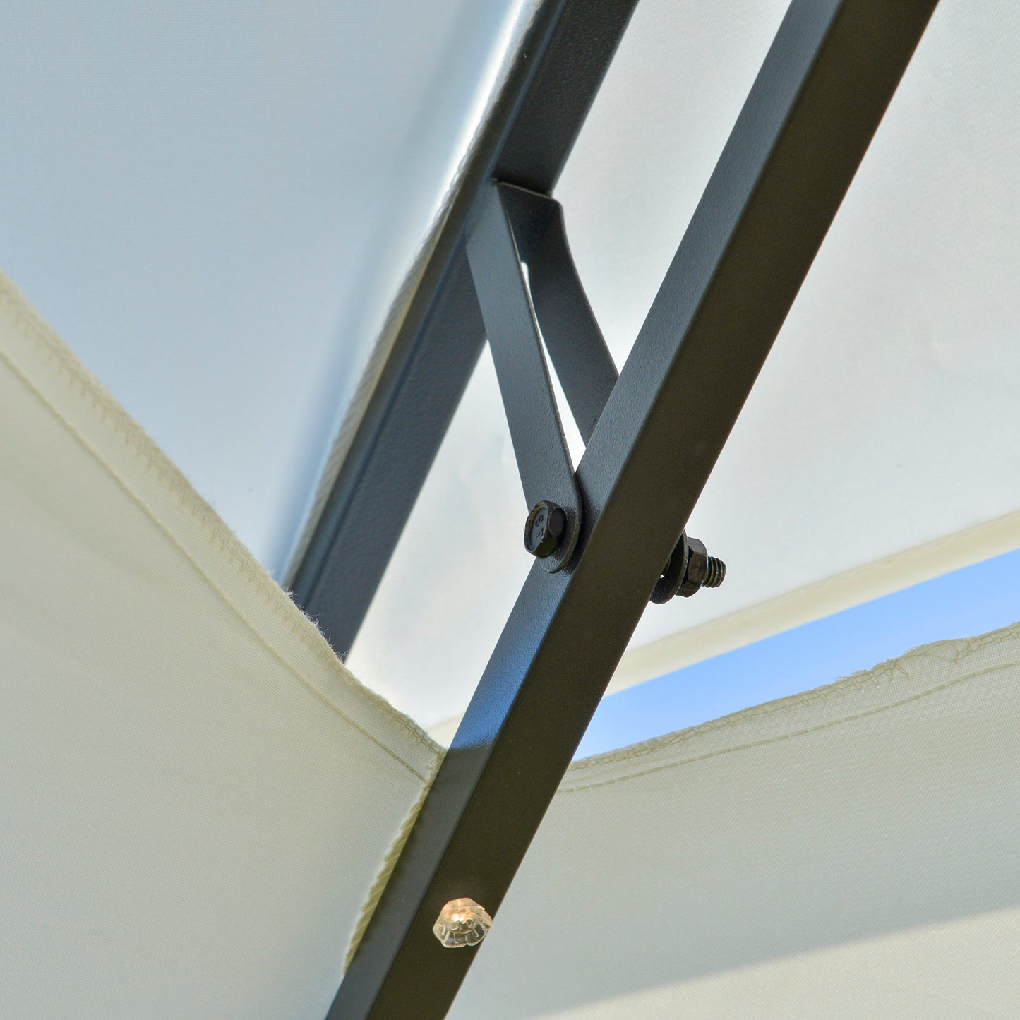 Outsunny Carpa De Jardín 4x3 M Doble Techo 6 Cortinas Laterales Con Luz Led_3