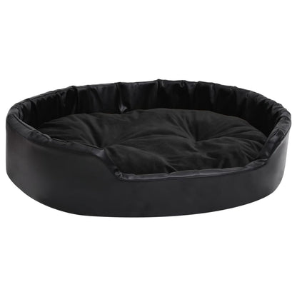 Vidaxl Cama Para Perros Felpa Y Cuero Sintético Negra 90x79x20 Cm_0