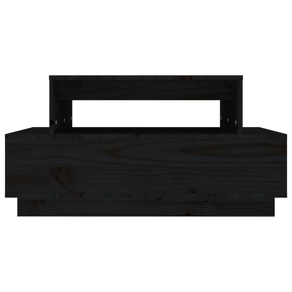 Mesa De Centro Madera Maciza De Pino Negro 80x55x40,5 Cm_3