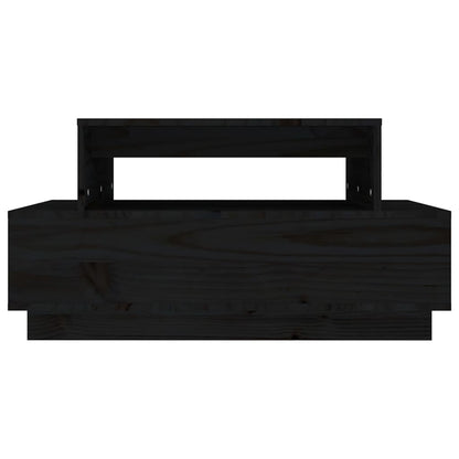 Mesa De Centro Madera Maciza De Pino Negro 80x55x40,5 Cm_3