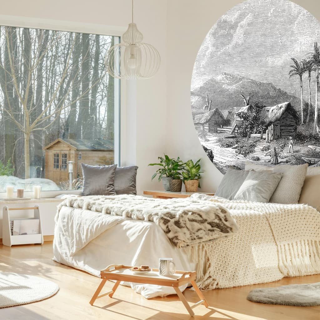 Wallart Círculo De Papel Pintado Landscape Of Guadeloupe 142,5 Cm_4