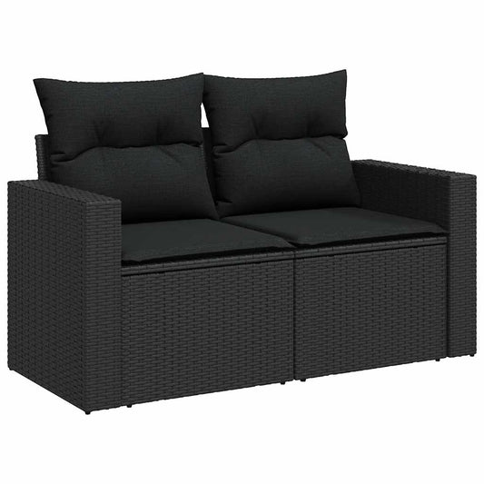 Set De Sofás De Jardín Y Cojines 10 Pzas Ratán Sintético Negro / Vetonek_0