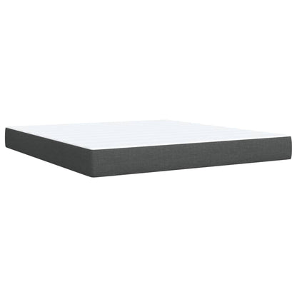 Cama Box Spring Con Colchón Tela Gris Oscuro 180x200 Cm / Vetonek_5