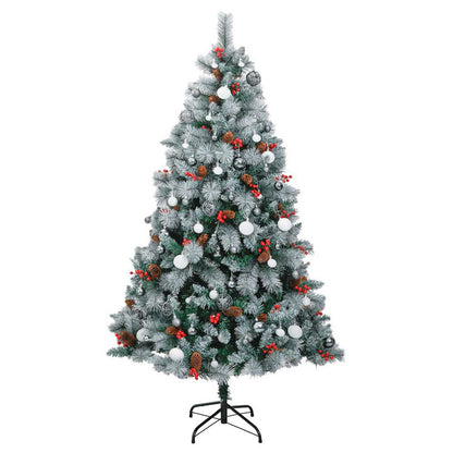 Vidaxl Árbol De Navidad Artificial Con Bisagras 300 Led Y Bolas 180 Cm_3
