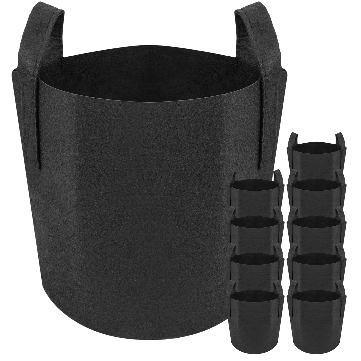 Bolsa Para Cultivo Y Crecimiento De Plantas Maceta De Tela Geotextil De 4 Litros 15x20cm 10-pack_0