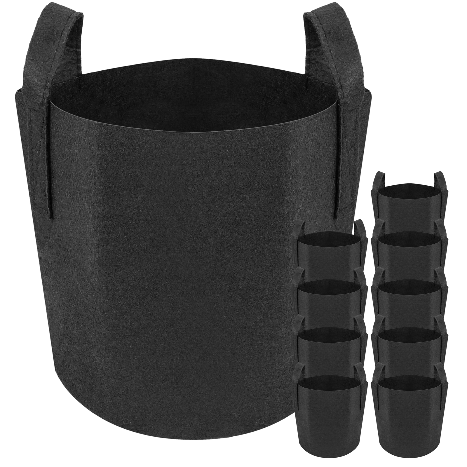 Bolsa Para Cultivo Y Crecimiento De Plantas Maceta De Tela Geotextil De 4 Litros 15x20cm 10-pack_0