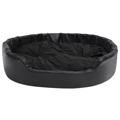Vidaxl Cama Para Perros Felpa Y Cuero Sintético Negro 99x89x21 Cm_4